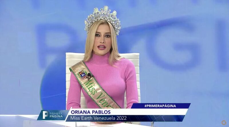 Miss Earth Tierra, Oriana Pablos, pidió ser solidarios con afectados de Las Tejerías