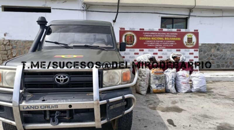 GNB detuvo a capitán del ejército que transportaba 250 kilos de cobre
