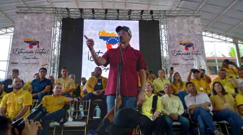 PJ oficializó candidatura de Capriles a primarias de la oposición