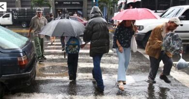 Inameh pronostica lluvias y actividad eléctrica para hoy