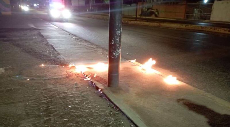 Fuga de gas generó conato de incendio en la avenida Intercomunal en Cabimas