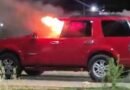 Fallece motorizado en aparatoso accidente en Lagunillas y queman camioneta involucrada en el hecho
